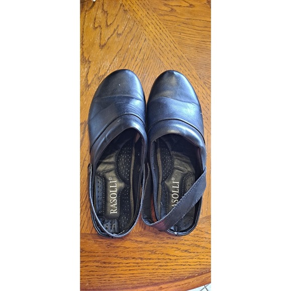Rasolli Shoes - black Rasolli slip-on clogs With Strap Size 10, 2 Marks As Shown